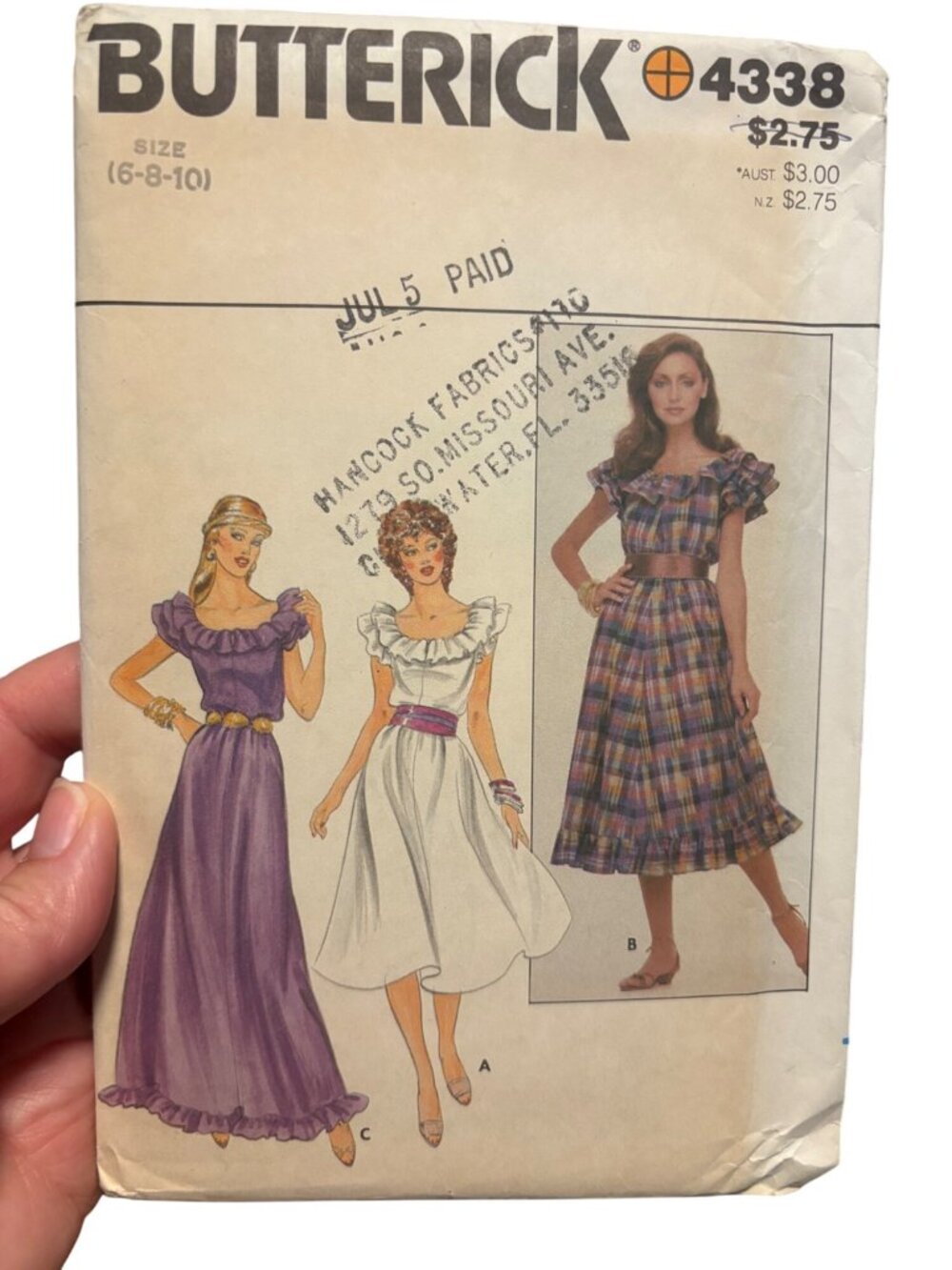 Butterick 4338 Womens Dress Sewing Pattern Sizes 6-10 Vintage 1980s